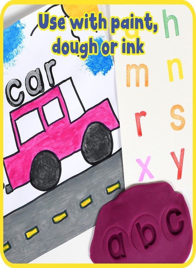 READY 2 LEARN Easy Grip Dough and Paint Stampers | Lowercase Alphabet | Set of 27 | Ages 2+ | Easy to Hold Letter Stamps for Kids - Image 4